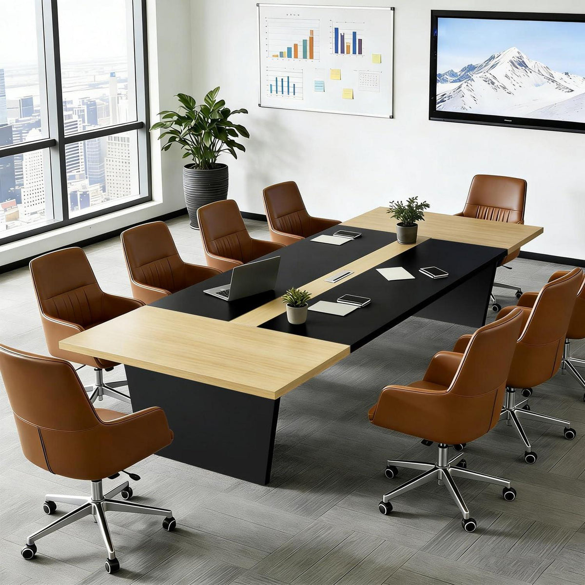 Moderner Konferenztisch 360x120cm – Stabiler Besprechungstisch für Büro
