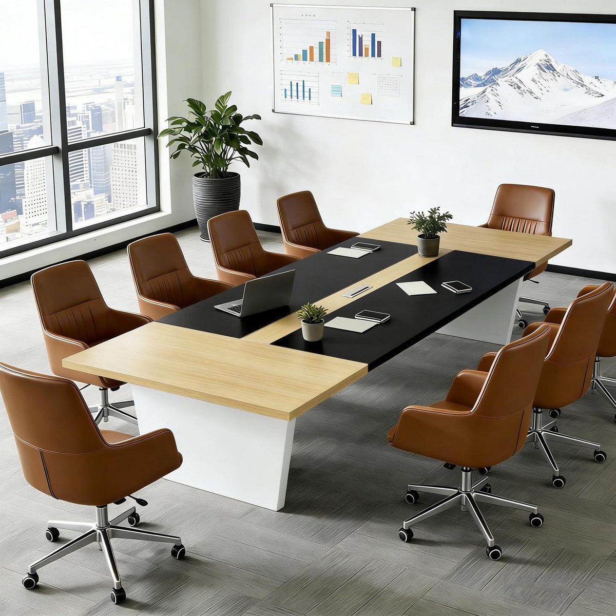 Moderner Konferenztisch 240x120cm – Stabiler Besprechungstisch für Büro