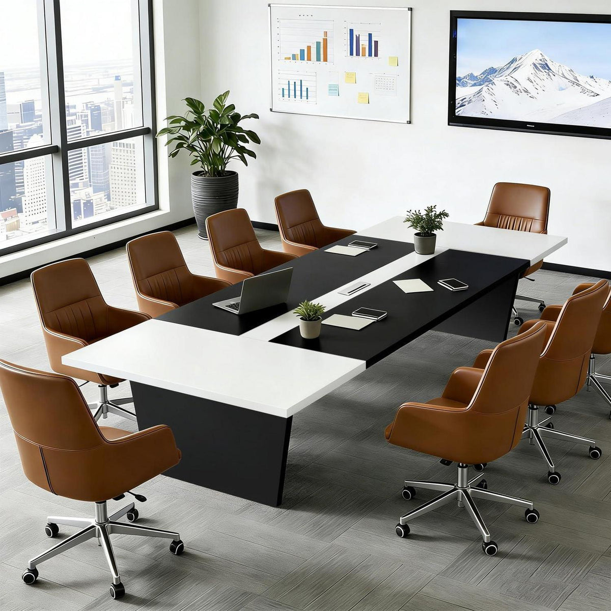 Moderner Konferenztisch 240x100cm – Stabiler Besprechungstisch für Büro