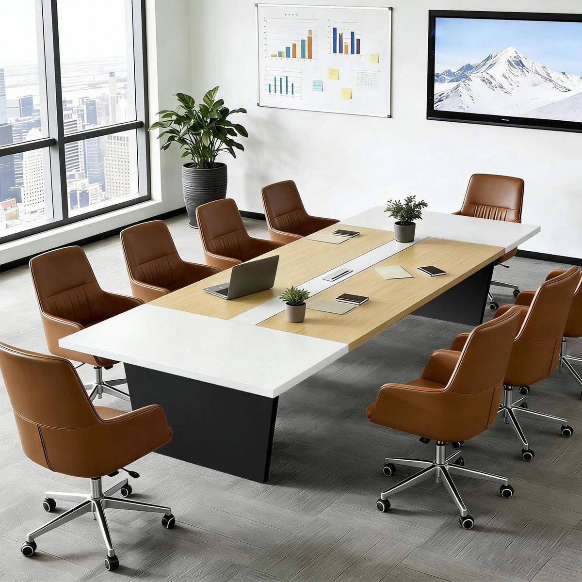 Moderner Konferenztisch Groß – Stabiler Meetingtisch 320x100x74cm