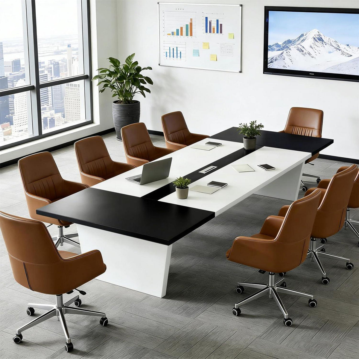 Moderner Konferenztisch 320x120cm – Stabiler Meetingtisch für Büro