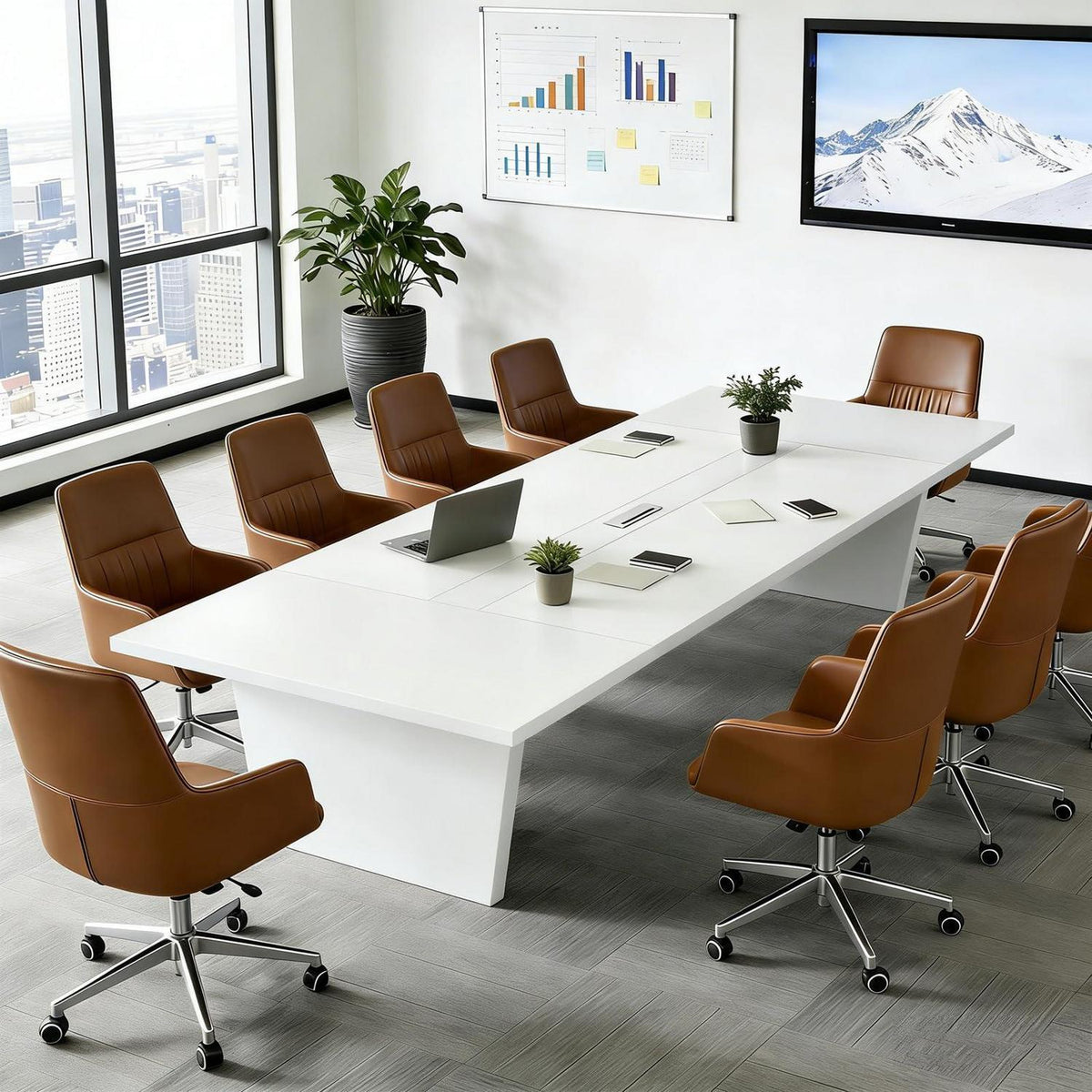 Moderner Konferenztisch 320x120cm – Stabiler Meetingtisch für Büro