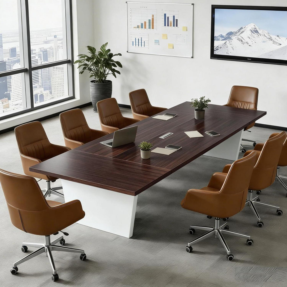 Moderner Konferenztisch 180x120cm – Stabiler Meetingtisch für Büro