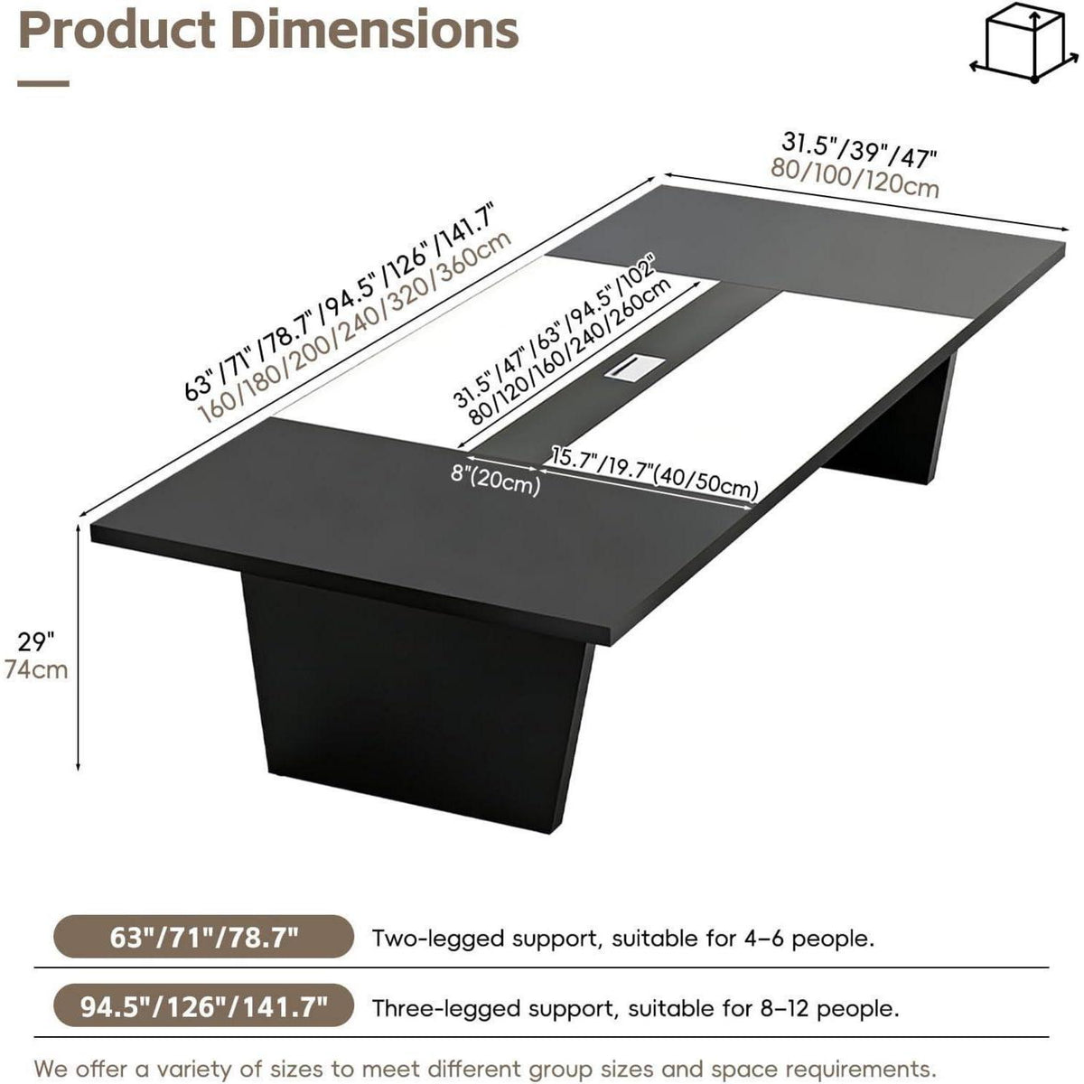 Konferenztisch Groß 240x120cm – Moderner Meetingtisch für Büro