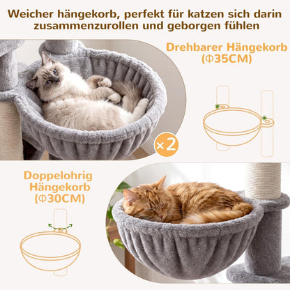 XXL Kratzbaum für Große Katzen – 200 cm, Stabil & Komfortabel