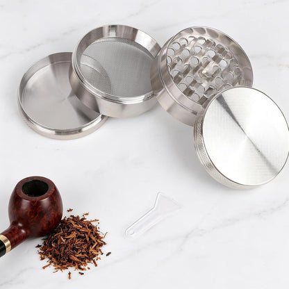 Edelstahl Kräutermühle 55mm – 4-teilig mit Pollen Scraper