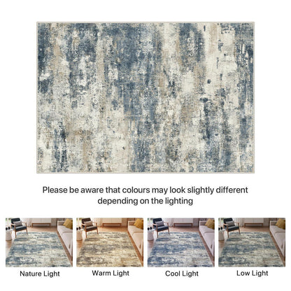 Moderner Waschbarer Teppich Schieferblau 160x230 cm Rechteckig