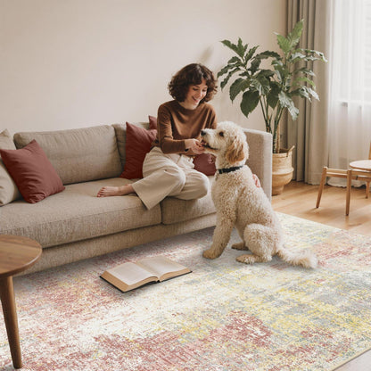 Moderner Wohnzimmerteppich Koralle 200x290 cm – Waschbar & Rutschfest