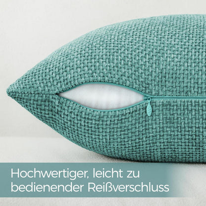 Türkis Chenille Kissenbezug 40x40 cm - 2er Set