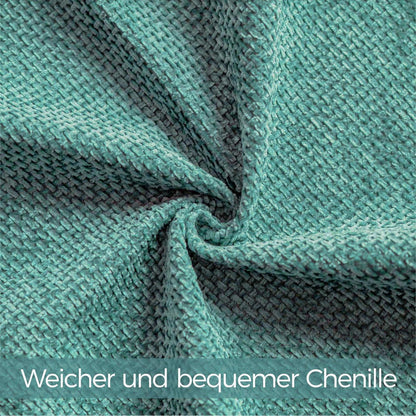 Türkis Chenille Kissenbezug 40x40 cm - 2er Set