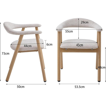 Küchenstuhl 2er Set, Modern & Bequem mit Stoffbezug