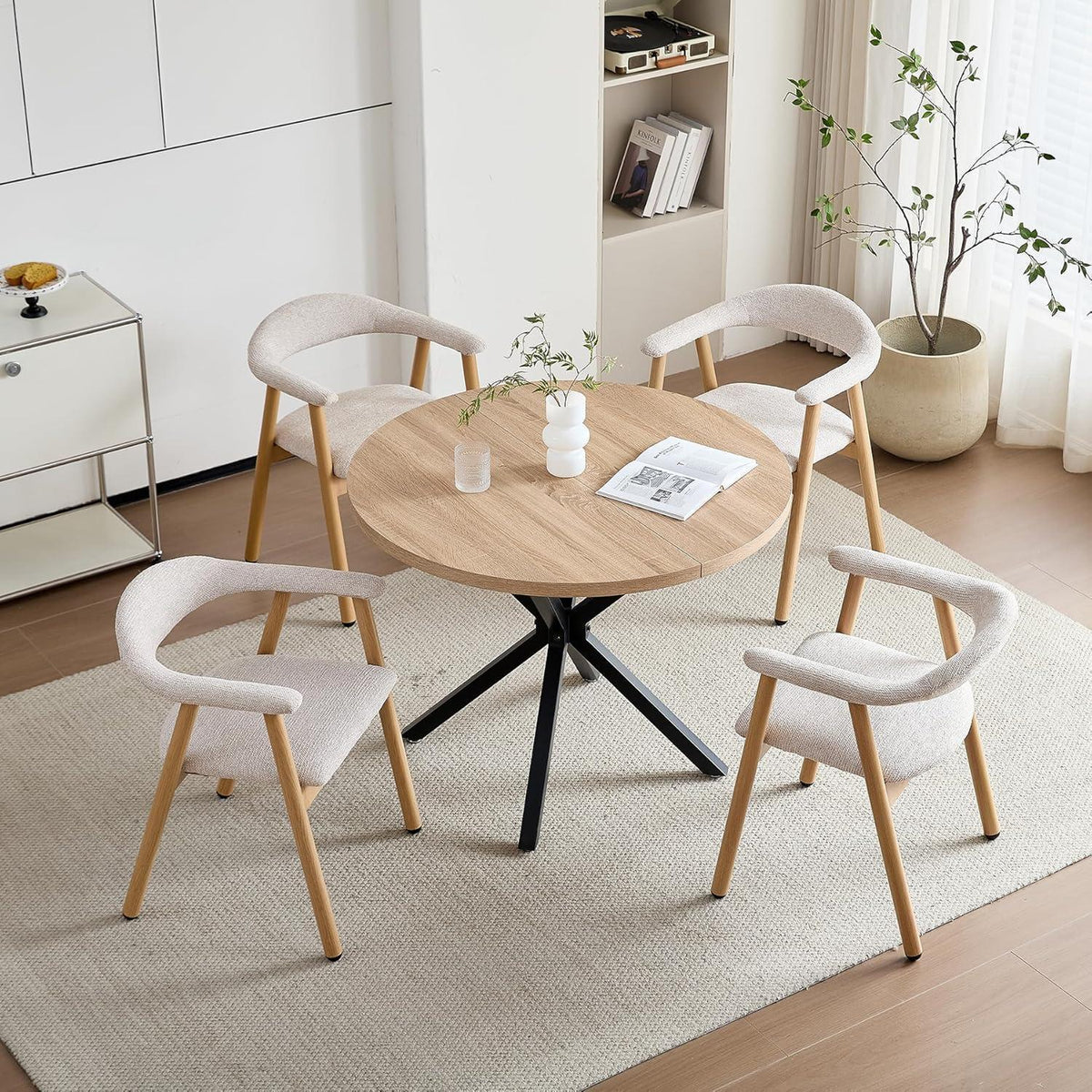 Küchenstuhl 4er Set, Moderne Polsterstühle mit Stoffbezug