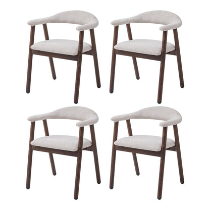 Küchenstuhl Set 4er – Moderne Polsterstühle Beige/Dunkelbraun