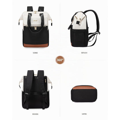 Laptop Rucksack Damen 17,3 Zoll – Beige & Schwarz 2er Set