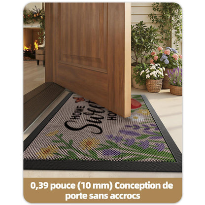 Fußmatte Blütenbeige 90x150 cm – Schmutzfangmatte für innen & außen