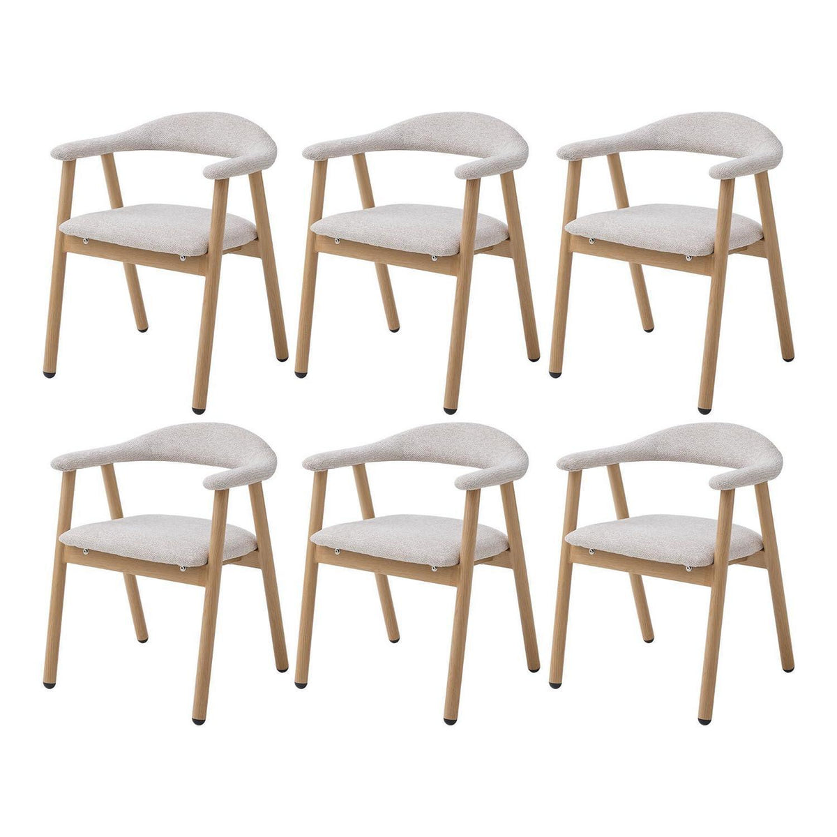 Moderner Esszimmerstuhl 2er Set, Beige/Beige, Gepolstert mit Metallbeinen
