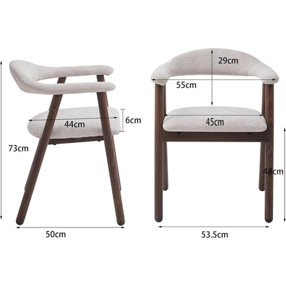 Küchenstuhl 2er Set, Moderner Esszimmerstuhl mit Stoff & Metall