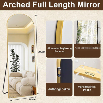 Ganzkörperspiegel 165x57 cm – Stand- & Wandspiegel Gold