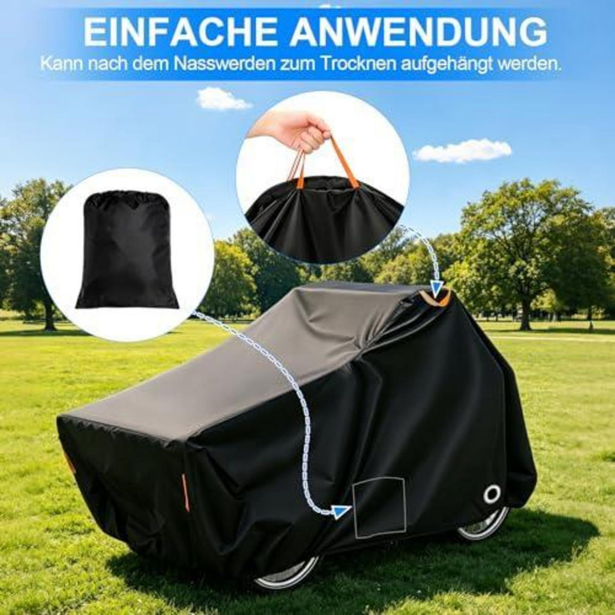 Wasserdichte Lastenrad Abdeckung 420D Oxford Gewebe