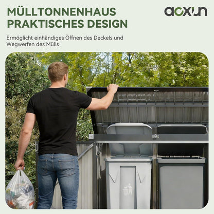 Gerätehaus Metall 150x117x80 – Wetterfester Gartenschrank mit Deckel