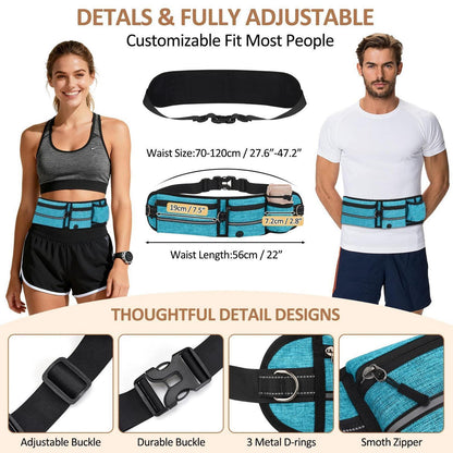 Joggingleine für Hunde mit Bauchgurt & Hüfttasche, Blau