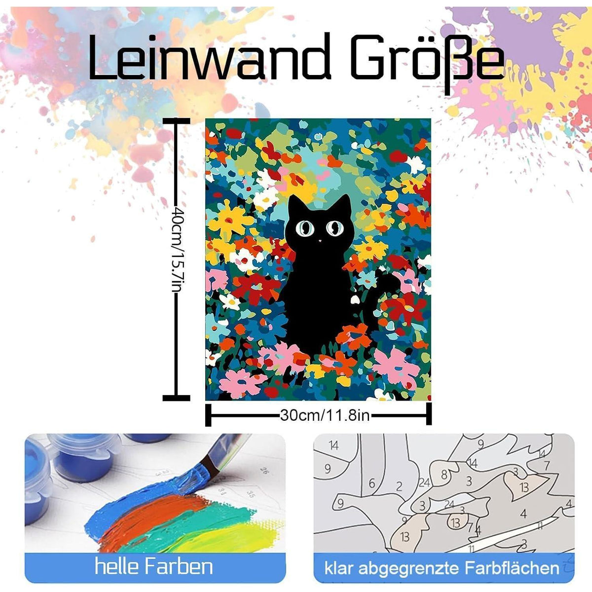 Malen nach Zahlen Katze – DIY Bastelset für Erwachsene