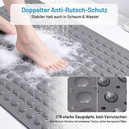 Rutschfeste Duschmatte Grau 60x90cm – Antibakteriell & Schimmelresistent
