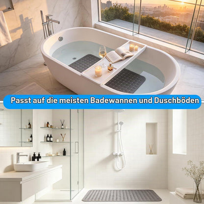 Rutschfeste Duschmatte Grau 60x90cm – Antibakteriell & Schimmelresistent