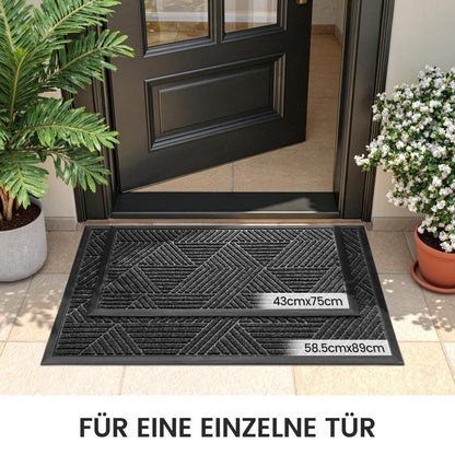 Fußmatte Grau 43x75 cm - Schmutzfangmatte Innen & Außen