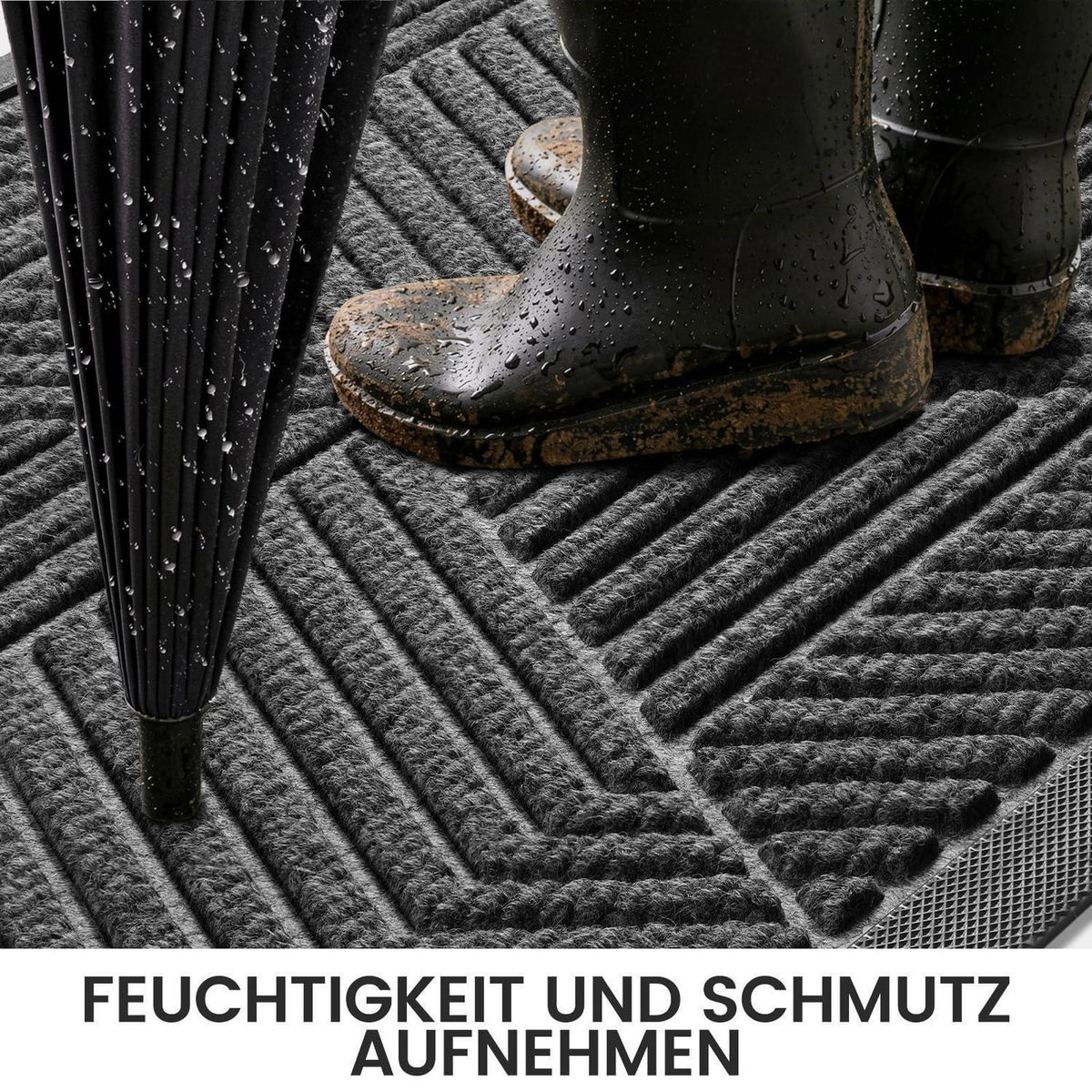 Fußmatte Grau 43x75 cm - Schmutzfangmatte Innen & Außen