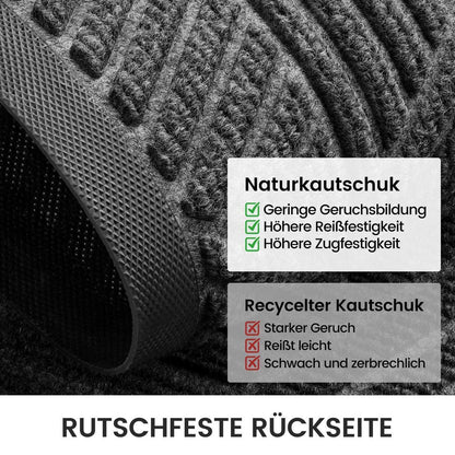 Fußmatte Grau 43x75 cm - Schmutzfangmatte Innen & Außen