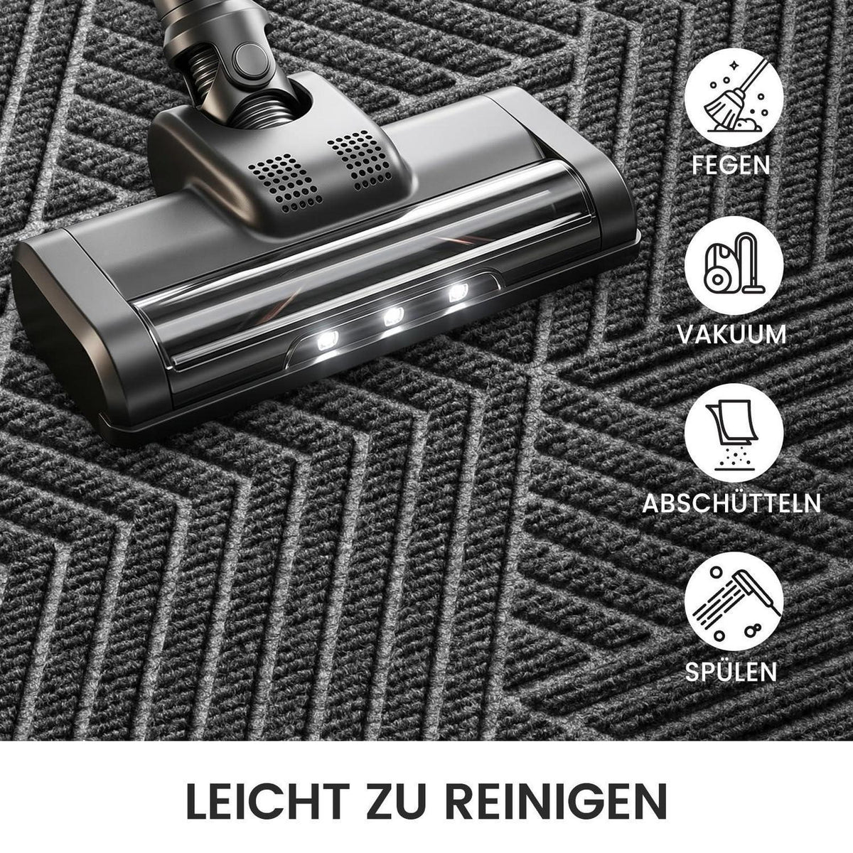 Fußmatte Grau 43x75 cm - Schmutzfangmatte Innen & Außen
