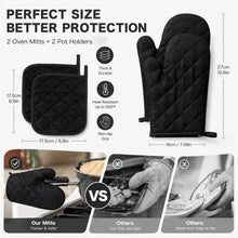 Ofenhandschuhe Set mit Topflappen – Hitzebeständig & Rutschfest