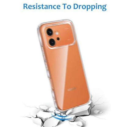 Transparente Honor 600 5G Hülle mit Displayschutz aus Glas