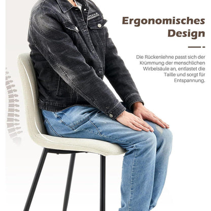 Ergonomische Esszimmerstühle (2er Set, Creme)