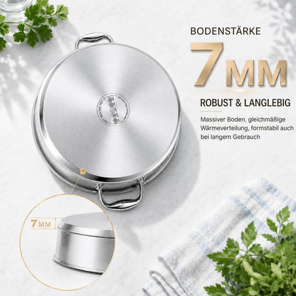 Schmorpfanne Edelstahl 28cm – Vielseitig & für 4-6 Personen