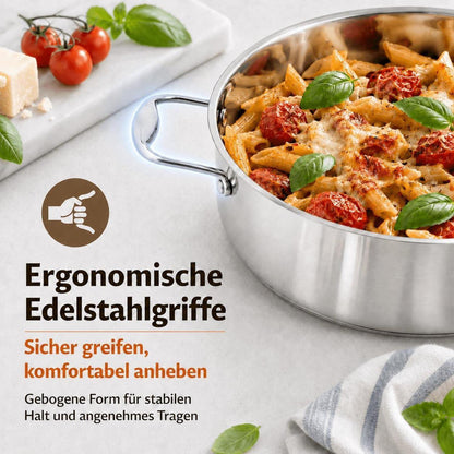 Schmorpfanne Edelstahl 28cm – Vielseitig & für 4-6 Personen