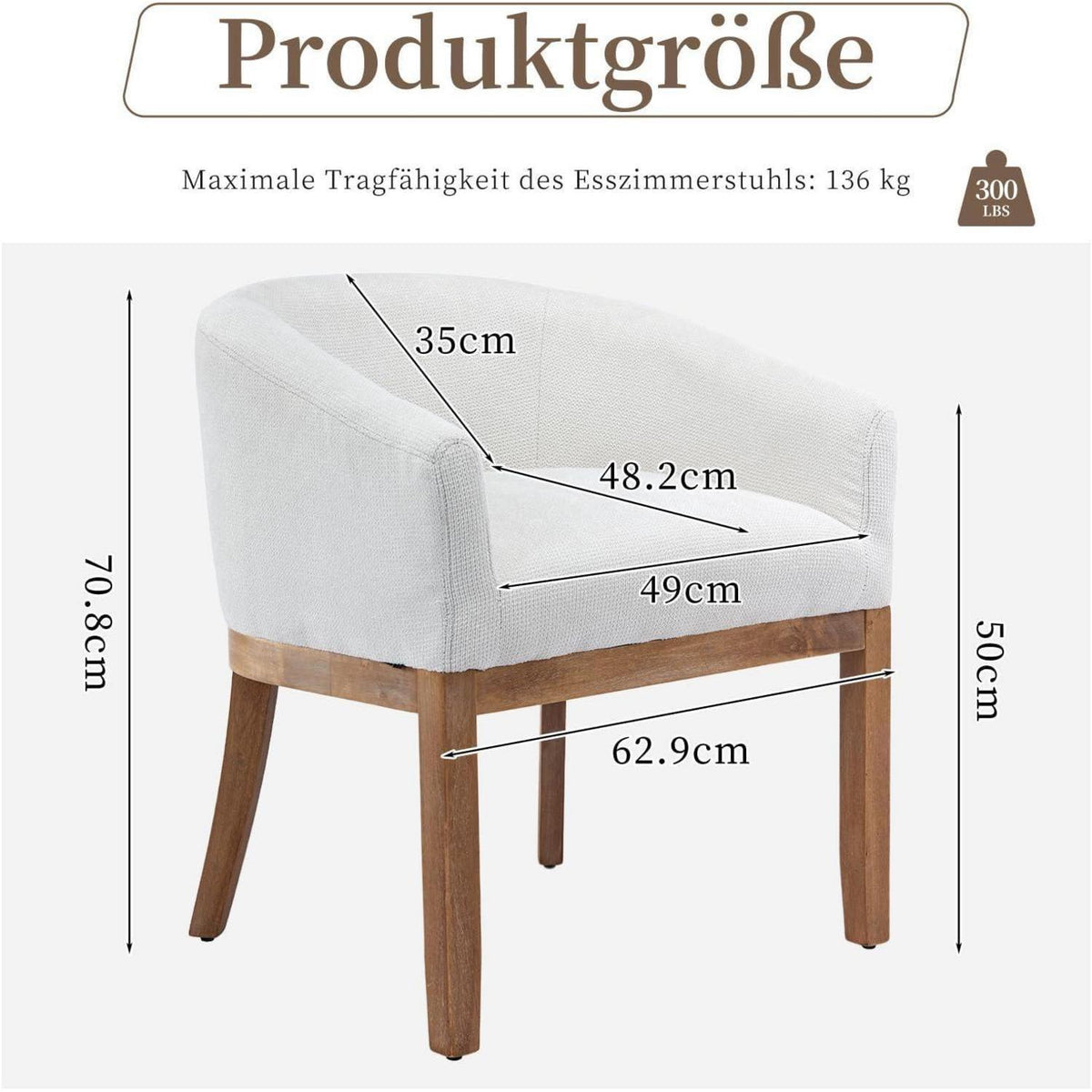 Mid Century Esszimmerstühle 2er Set mit Armlehnen, Beige