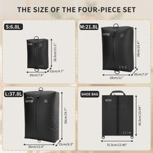 Koffer Organizer Set 4er Packwürfel & Vakuumbeutel Schwarz
