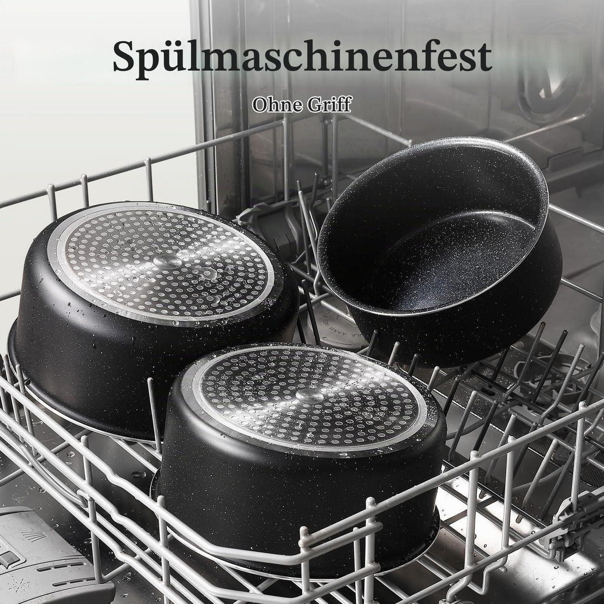 Keramik Topfset Induktion 16/18/20cm – 7-teilig mit Griff