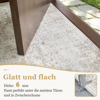 Vintage Teppich Beige 160x230 cm – Waschbar & Rutschfest