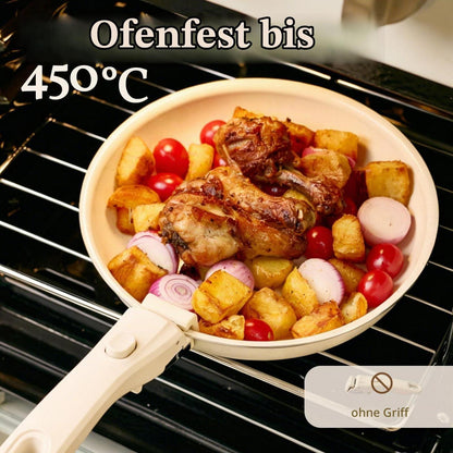 7-teiliges Pfannenset mit abnehmbarem Griff & Keramikbeschichtung
