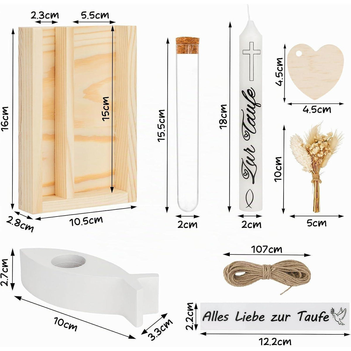 Taufgeschenk Set Mädchen & Junge mit Kerze & Geldgeschenk