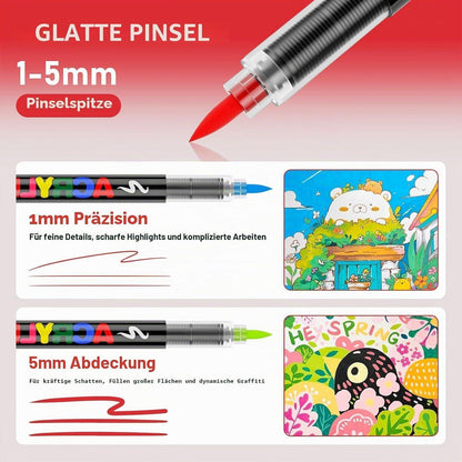 Acrylstifte Set 418 Farben – Pinselspitze für Steine, Stoff & mehr