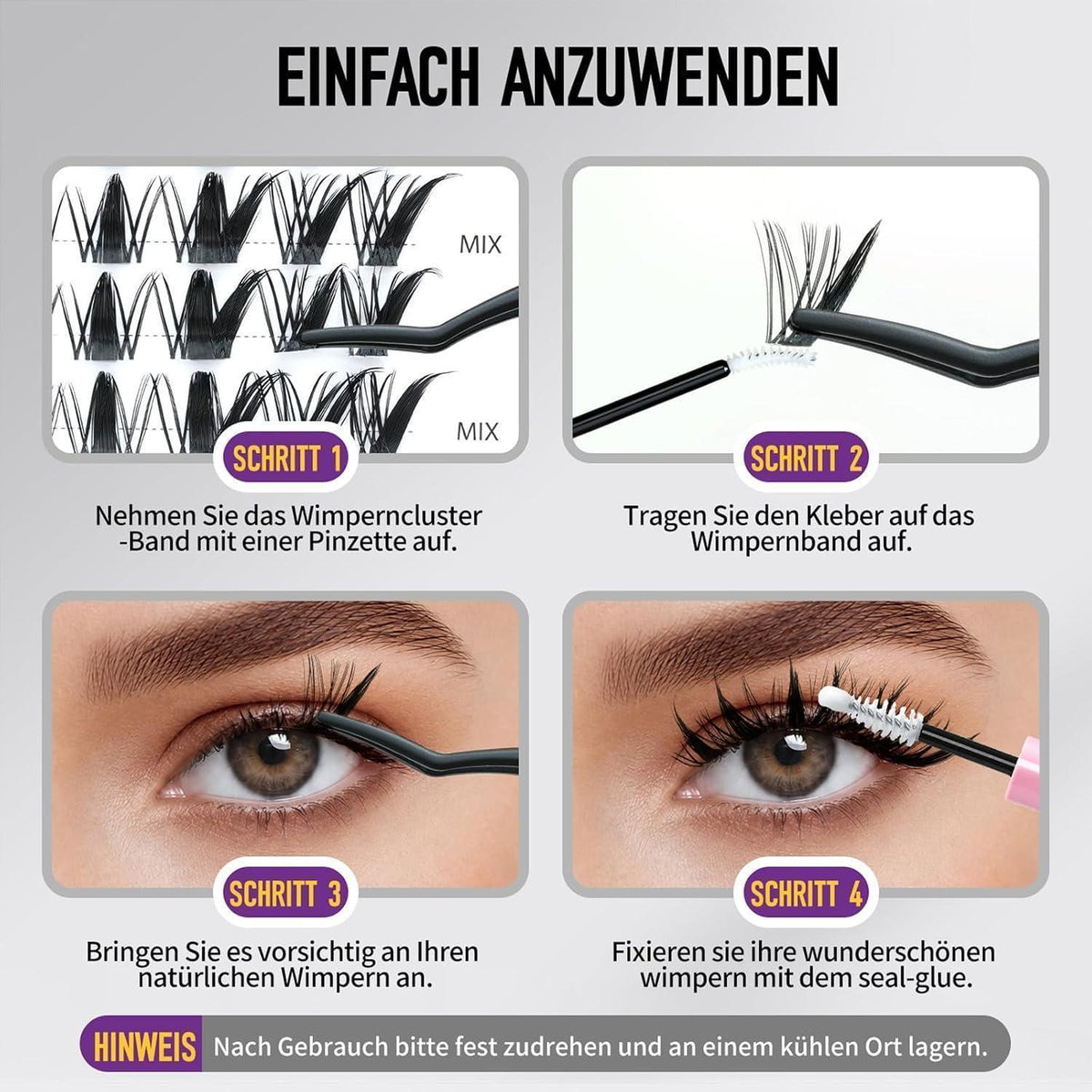 Fox Eye Wimpern Cluster Set – Wispy & Stachelig DIY