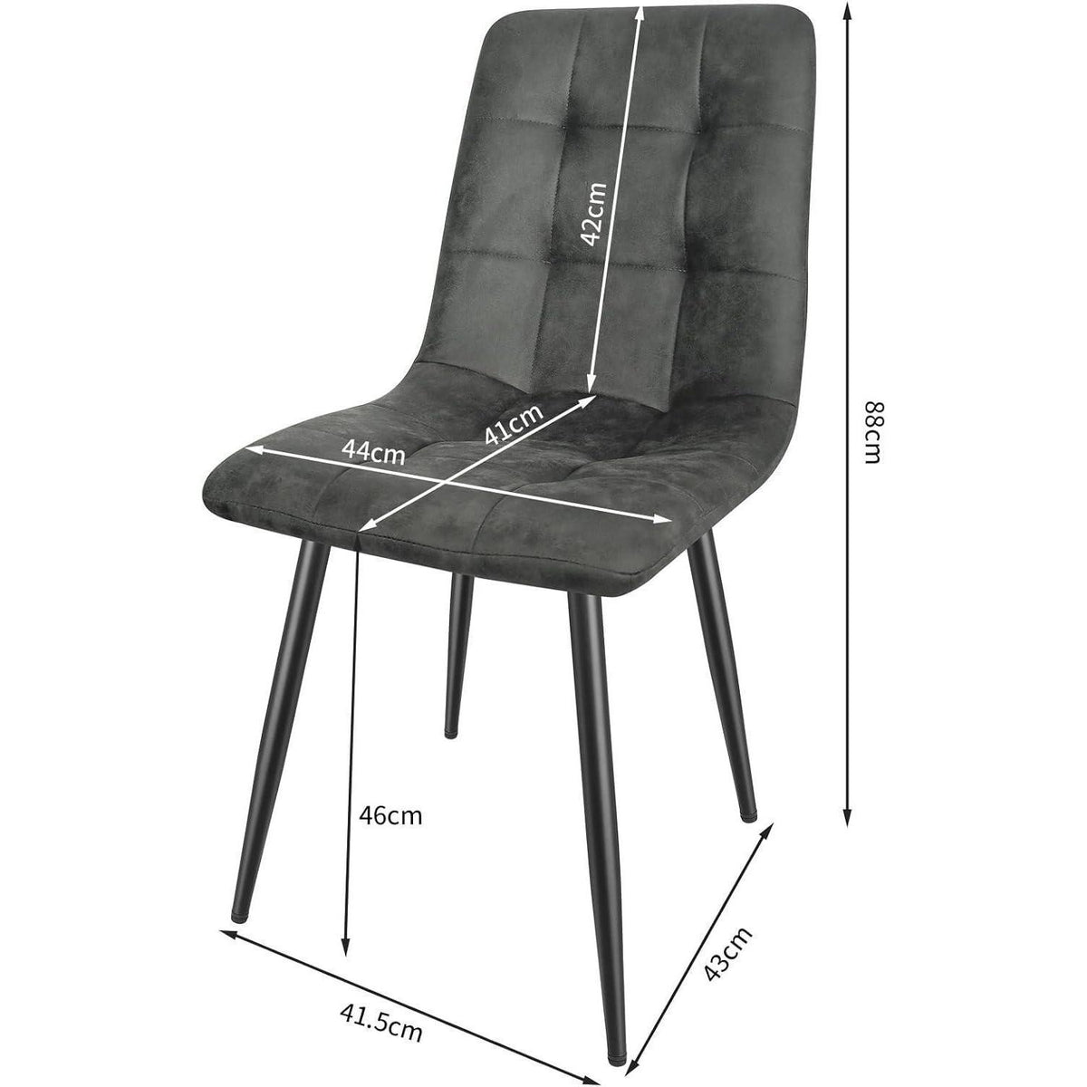 LEWE Esszimmerstühle 4er Set, Dunkelgrau in Lederoptik