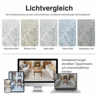 Waschbarer Vintage Teppich Blau 160x230 cm
