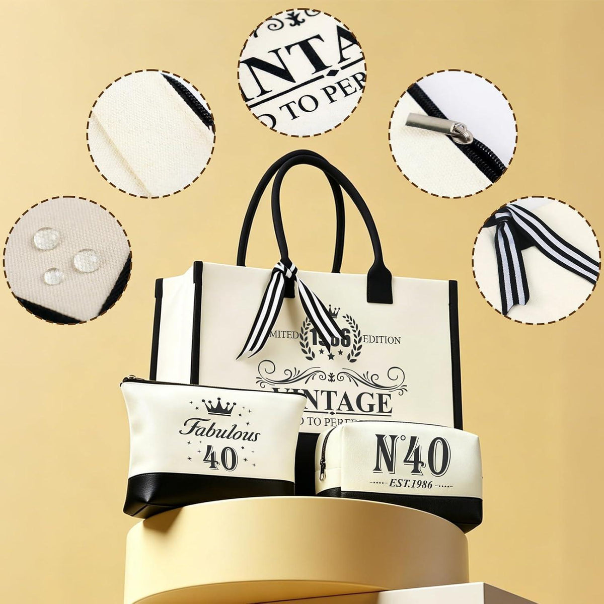 40. Geburtstag Geschenkset für Frauen – 9tlg. mit Tasche & Wellness