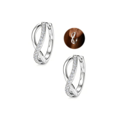 Silber 925 Creolen Infinity CZ – Große, leichte Damen Ohrringe