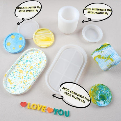 Gießpulver Starter Set für Keramik & DIY-Projekte